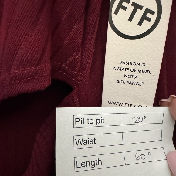 Fashion to Figure Long Sleeve Knot Tunic Dress Burgundy - Picture 8 of 8